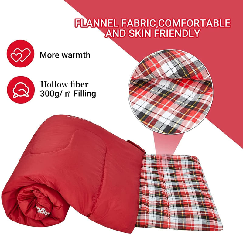 Load image into Gallery viewer, KingCamp SNOWFLAKE 300D Sleeping Bag-Envelope Double Flannel Fabrc Sleeping Bag