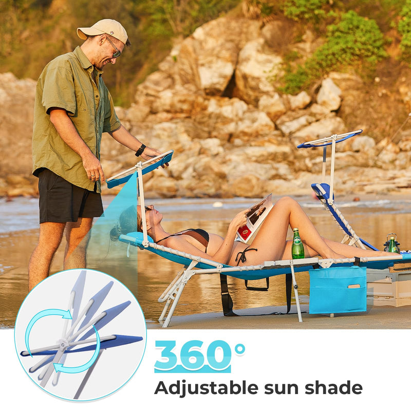 Load image into Gallery viewer, WEJOY Cool Lounge Chair Plus Folding Chaise Lounge Chair with Adjustable Back