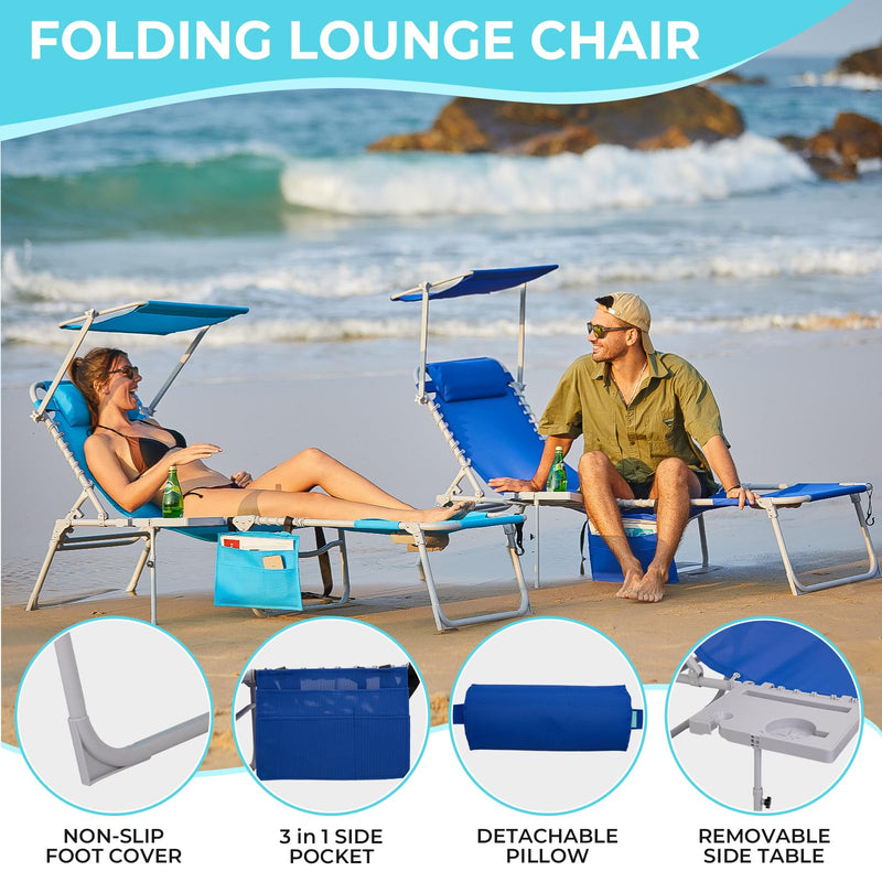 Load image into Gallery viewer, WEJOY Cool Lounge Chair Plus Folding Chaise Lounge Chair with Adjustable Back
