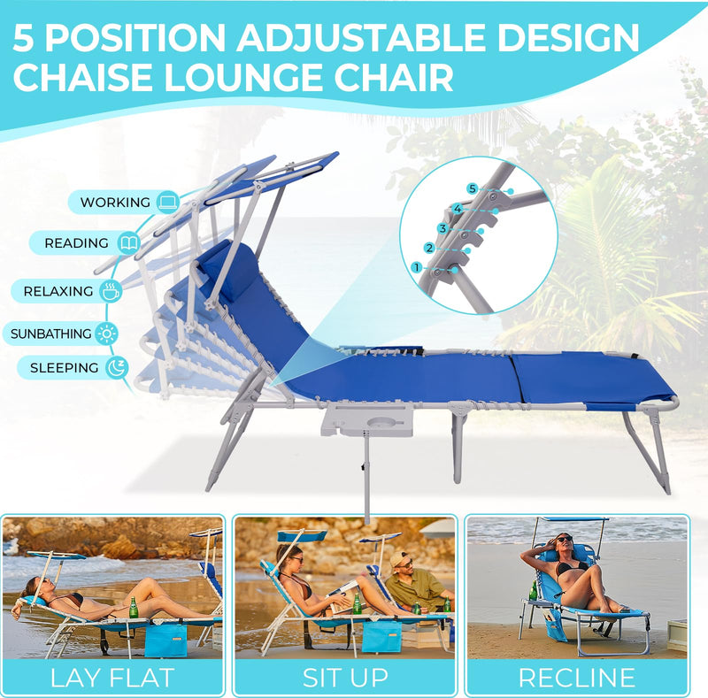 Load image into Gallery viewer, WEJOY Cool Lounge Chair Plus Folding Chaise Lounge Chair with Adjustable Back