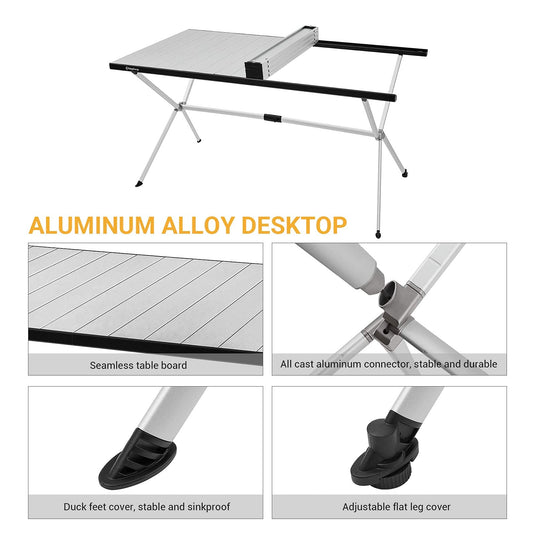 KingCamp DOLOMITE Camping Table Aluminum Roll-Up Beach Table