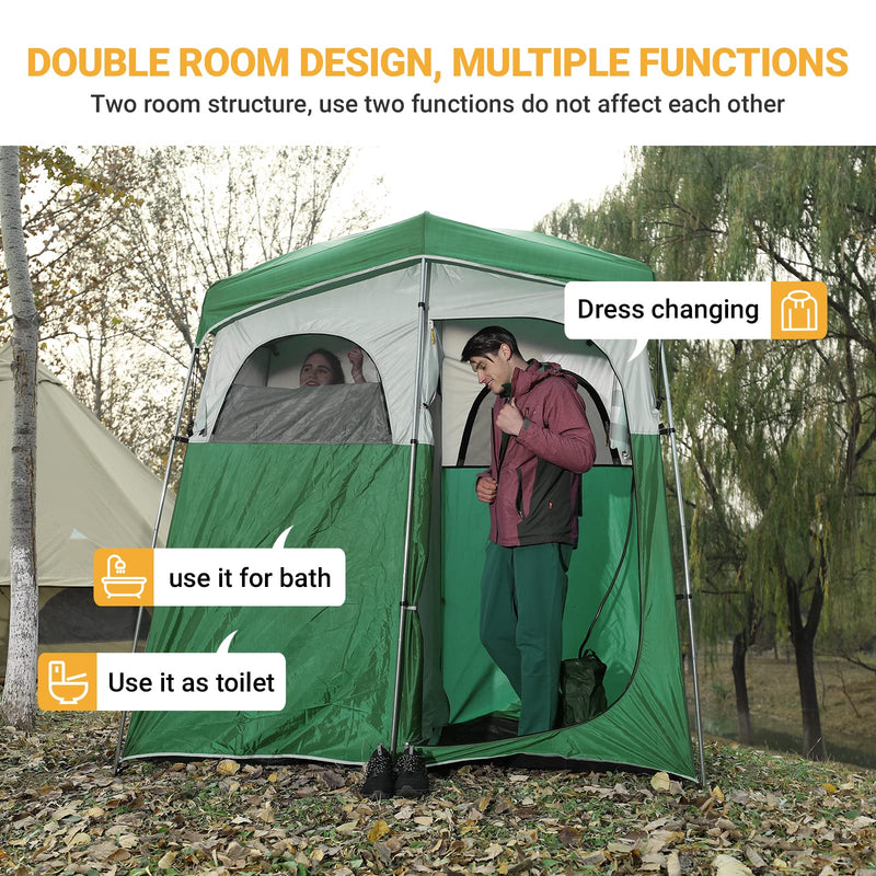Load image into Gallery viewer, KingCamp MARASUSA Oversize Camping Shower Tent 2 Room Outdoor Toilet Tent