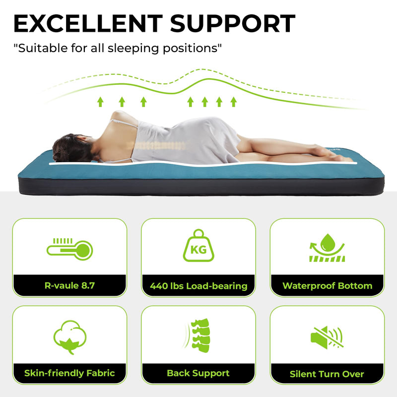 Load image into Gallery viewer, FUNDANGO Self Inflating Sleeping Pad Memory Foam Camping Mattress