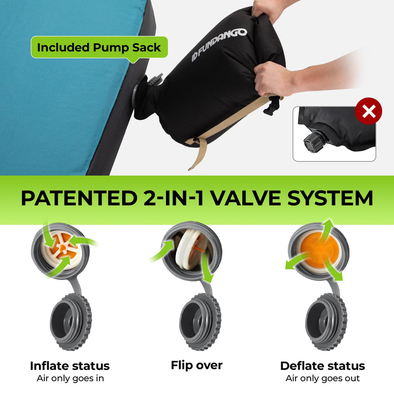 Load image into Gallery viewer, FUNDANGO Self Inflating Sleeping Pad Memory Foam Camping Mattress