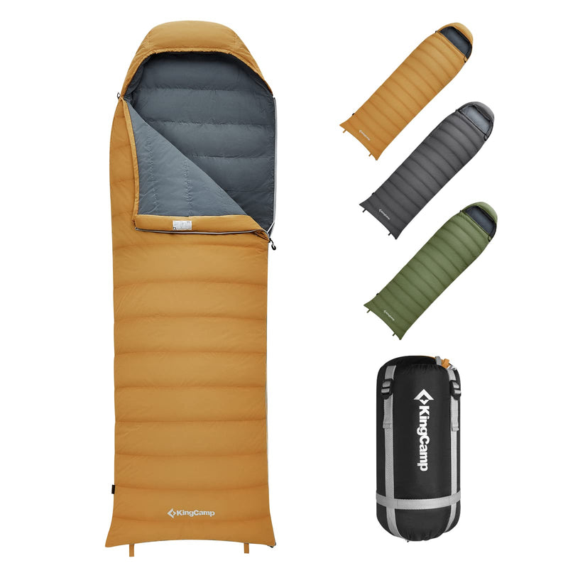 Load image into Gallery viewer, KingCamp Lightweight Down Sleeping Bag-Envelope With Mummy Hood Wide and Large