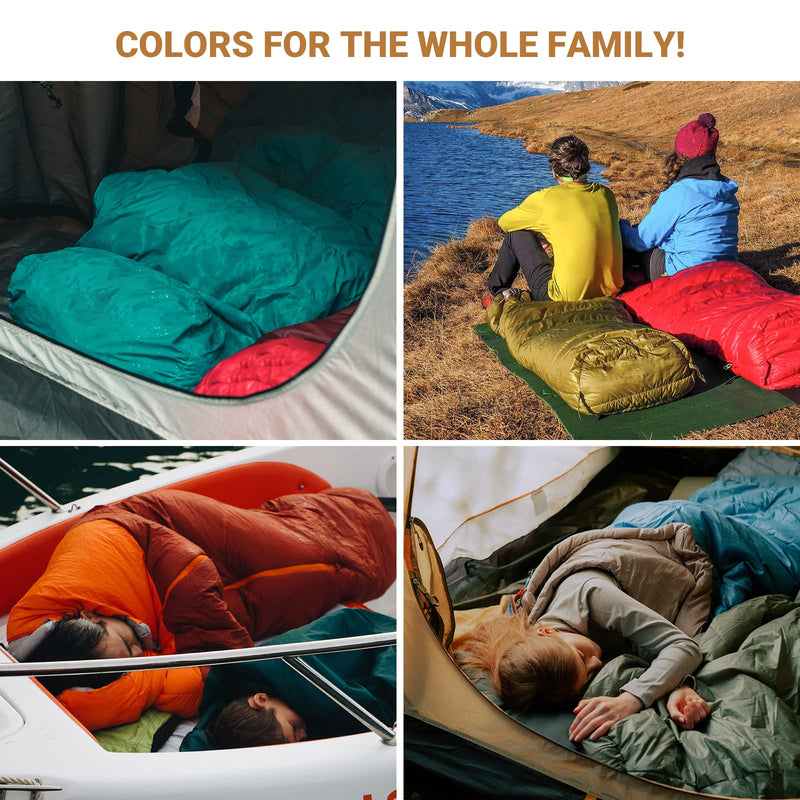 Load image into Gallery viewer, KingCamp Lightweight Down Sleeping Bag-Envelope With Mummy Hood Wide and Large