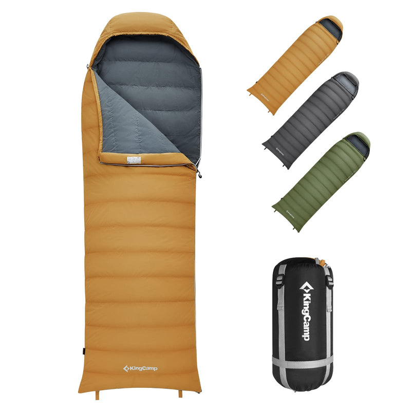 Load image into Gallery viewer, KingCamp Lightweight Down Sleeping Bag-Envelope With Mummy Hood Wide and Large