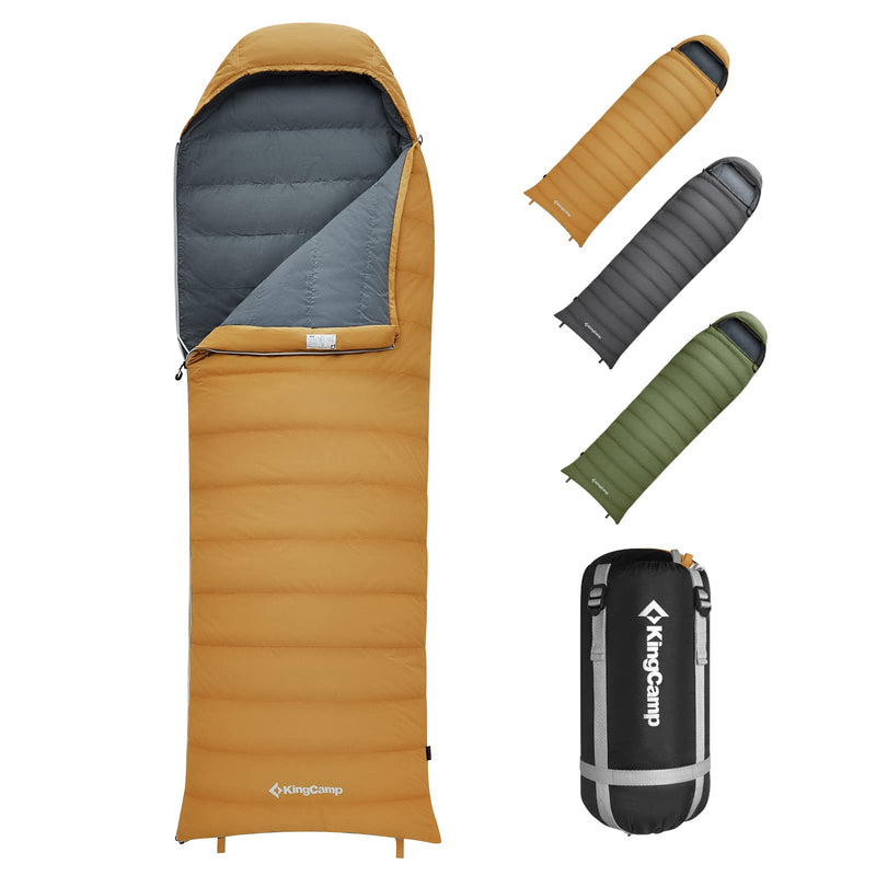 Load image into Gallery viewer, KingCamp Lightweight Down Sleeping Bag-Envelope With Mummy Hood Wide and Large