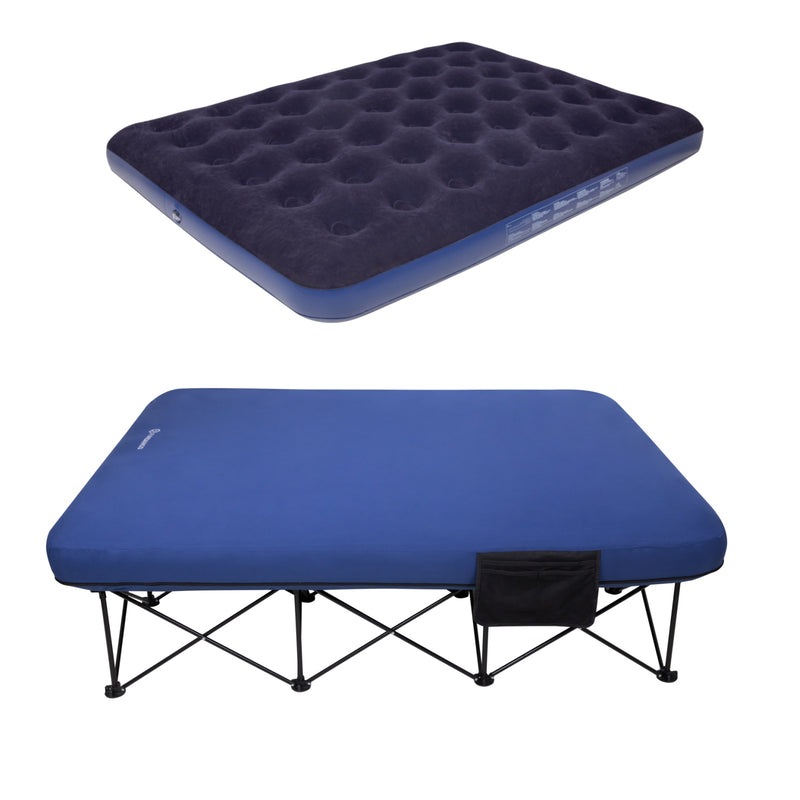 Load image into Gallery viewer, FUNDANGO CloudPio D2 Queen Camping Cot with Detachable Air Mattress | 2-Person Oversized Folding Double Bed, 700lb Capacity Portable Outdoor Cot
