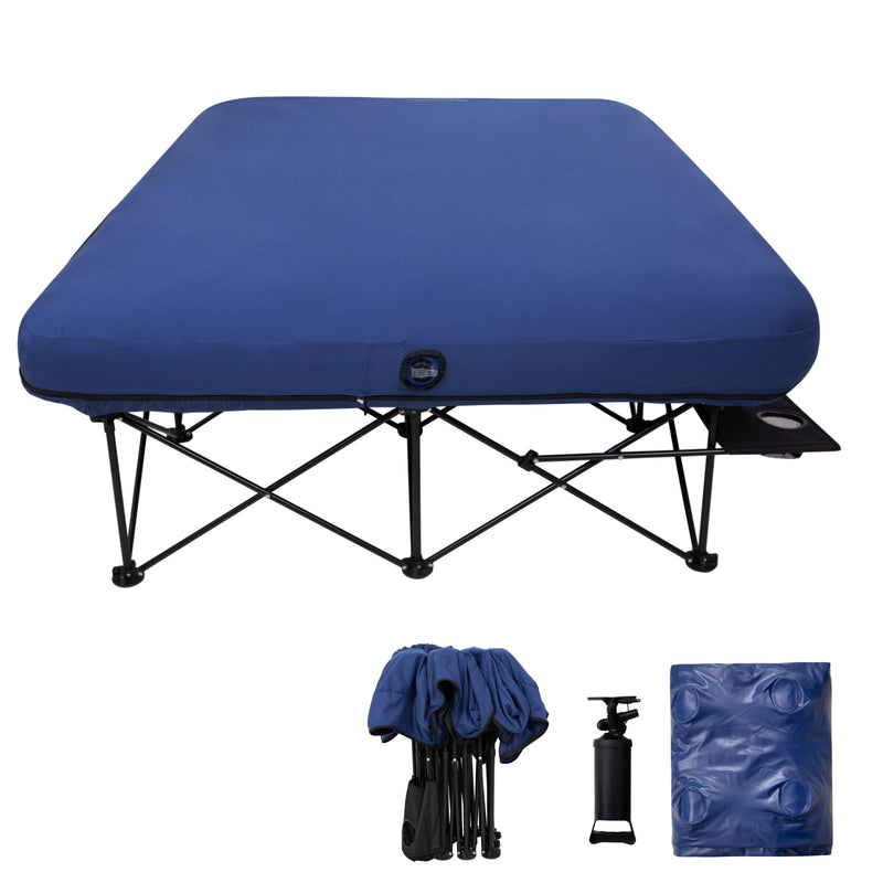 Load image into Gallery viewer, FUNDANGO CloudPio D2 Queen Camping Cot with Detachable Air Mattress | 2-Person Oversized Folding Double Bed, 700lb Capacity Portable Outdoor Cot