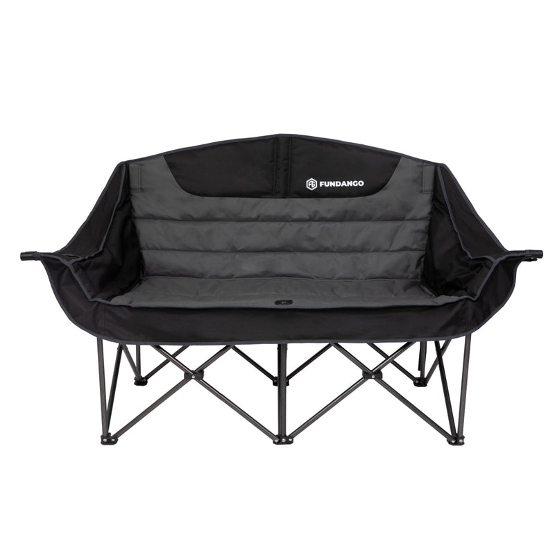 Load image into Gallery viewer, FUNDANGO Horizon Bliss P2 Double Folding Camping Loveseat | 2-Person Padded Outdoor Couch with Cup Holders Heavy Duty 880lb Capacity