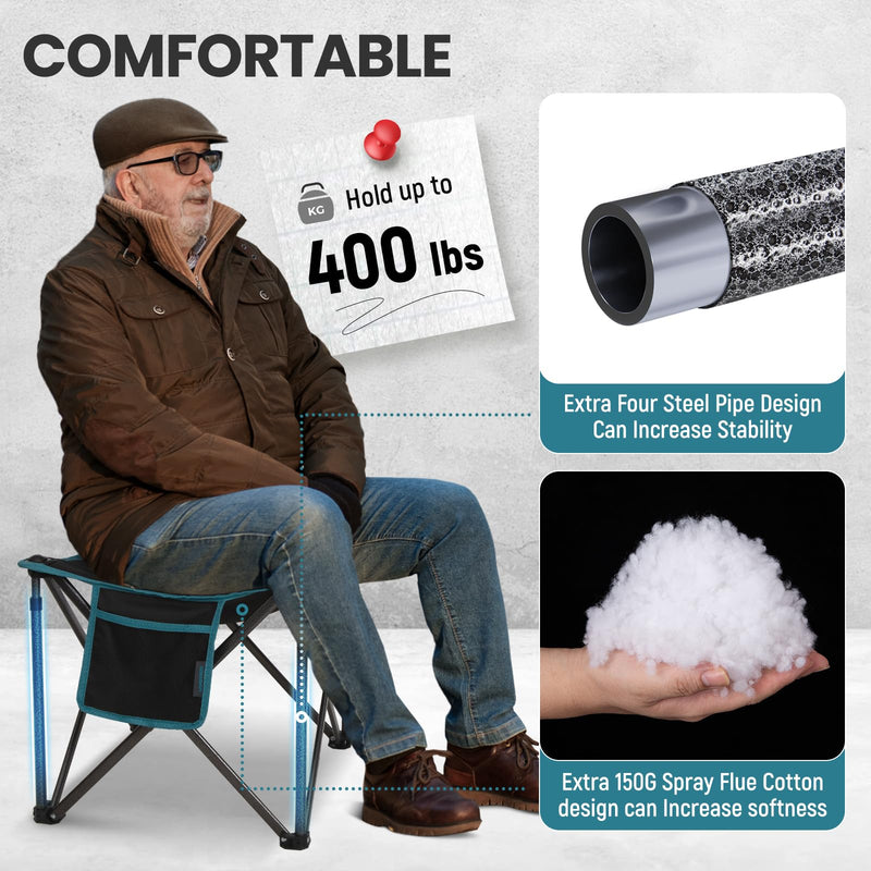 Load image into Gallery viewer, FUNDANGO Camping Stool PLUS 18 Inch Black