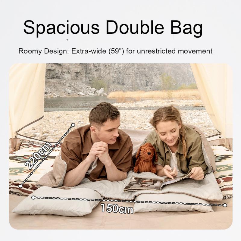 Load image into Gallery viewer, FUNDANGO Double Camping Sleeping Bags with Pillows