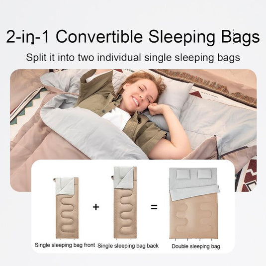 FUNDANGO Double Camping Sleeping Bags with Pillows