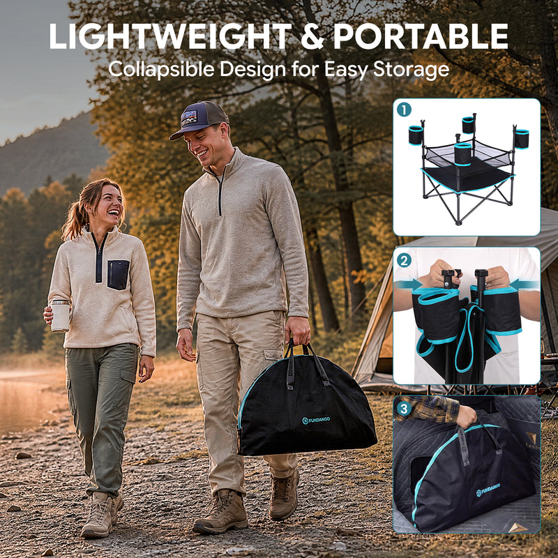 Load image into Gallery viewer, FUNDANGO EasyCamp D70 Folding Camping Table Easy Storage