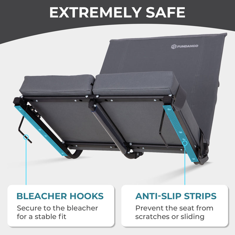 Load image into Gallery viewer, FUNDANGO Extra Wide Stadium Seat with Back Support with Anti-Slip Strips