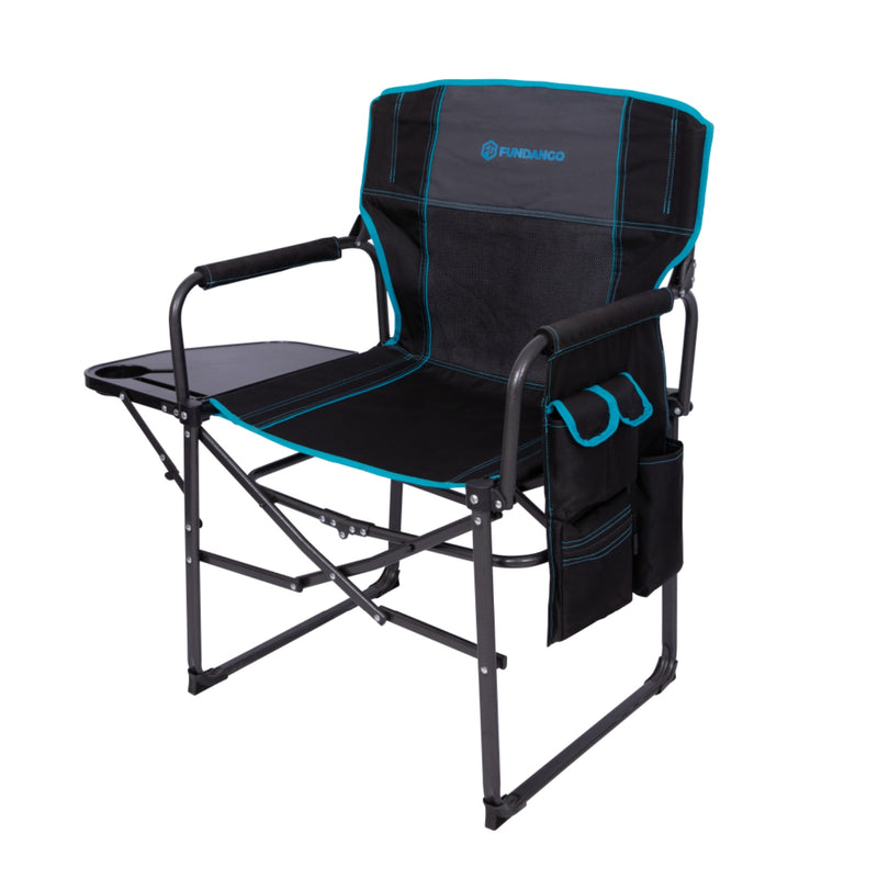 Load image into Gallery viewer, FUNDANGO FoldPro Refine L Director Chair with Side Table | Heavy Duty 440lb Capacity Camping Chair