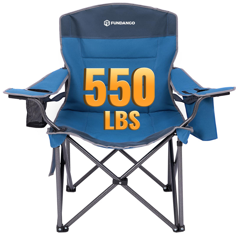 Load image into Gallery viewer, FUNDANGO Heavy Duty 550lb Capacity Oversized Outdoor Chair with Adjustable Lumbar Support Blue