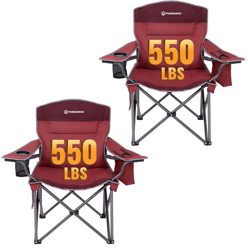 Load image into Gallery viewer, FUNDANGO Heavy Duty 550lb Capacity Oversized Outdoor Chair with Adjustable Lumbar Support 2PACK