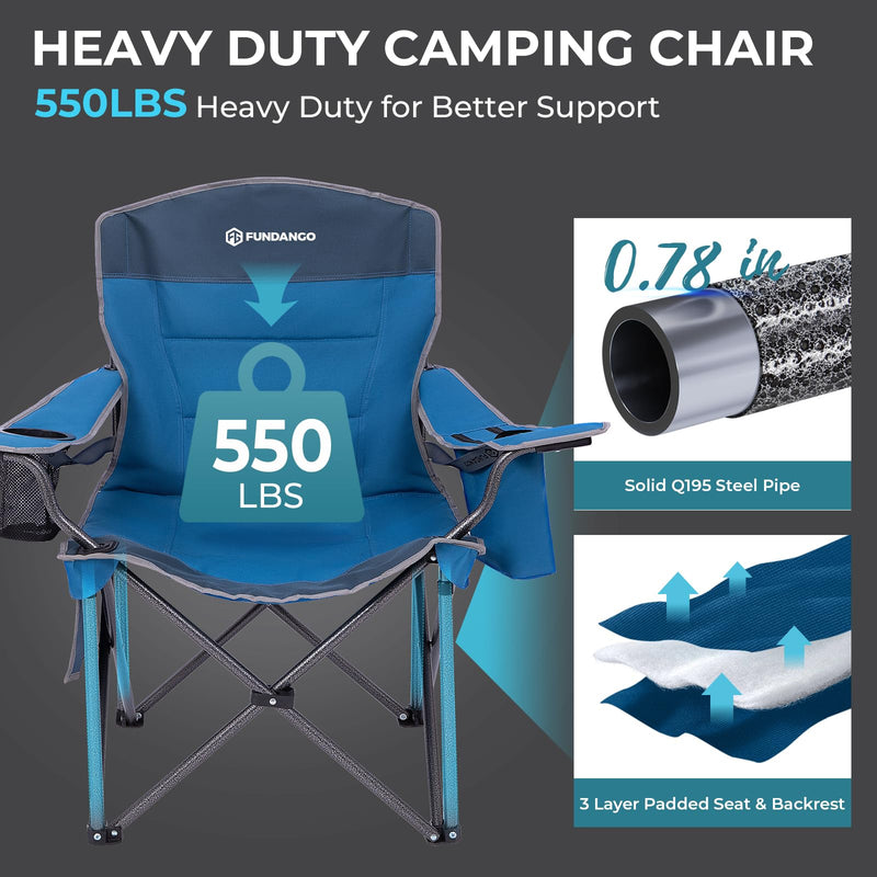 Load image into Gallery viewer, FUNDANGO Heavy Duty 550lb Capacity Oversized Outdoor Chair with Adjustable Lumbar Support
