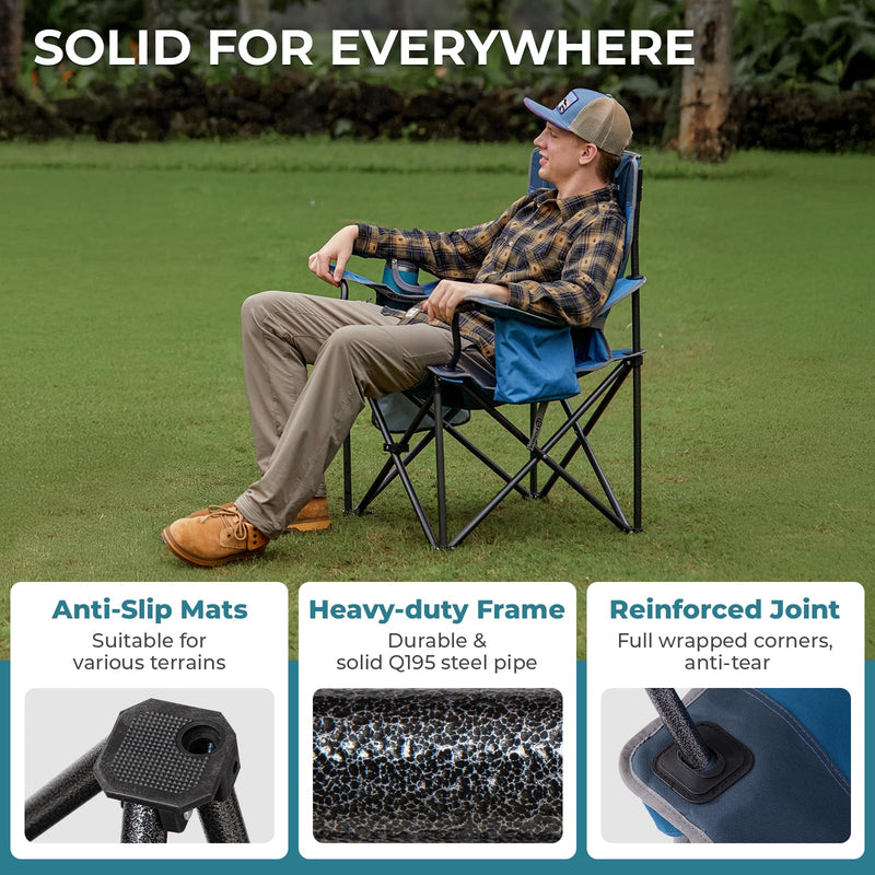 Load image into Gallery viewer, FUNDANGO Heavy Duty 550lb Capacity Oversized Outdoor Chair with Adjustable Lumbar Support and Reinforced Joint
