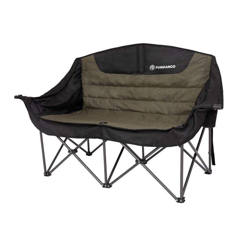 Load image into Gallery viewer, FUNDANGO Horizon Bliss P2 Double Folding Camping Loveseat | 2-Person Padded Outdoor Couch with Cup Holders, Heavy Duty 880lb Capacity Portable Bench for Beach, Picnic & Tailgating