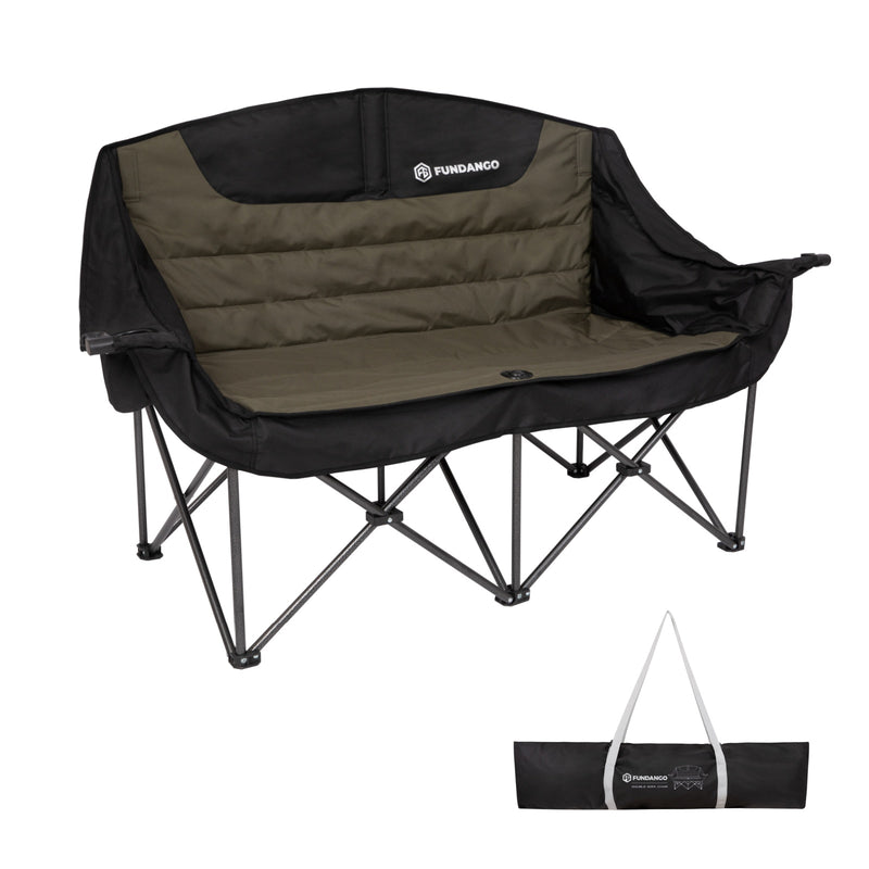 Load image into Gallery viewer, FUNDANGO Horizon Bliss P2 Double Folding Camping Loveseat | 2-Person Padded Outdoor Couch with Cup Holders Heavy Duty 880lb Capacity