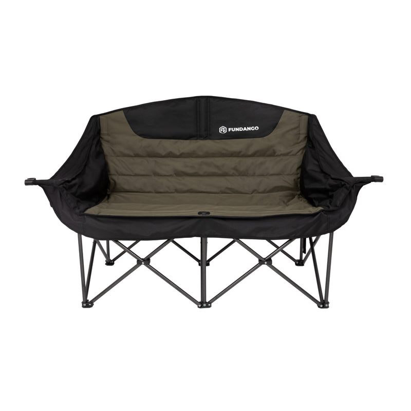 Load image into Gallery viewer, FUNDANGO Horizon Bliss P2 Double Folding Camping Loveseat | 2-Person Padded Outdoor Couch with Cup Holders, Heavy Duty 880lb Capacity Portable Bench for Beach, Picnic & Tailgating