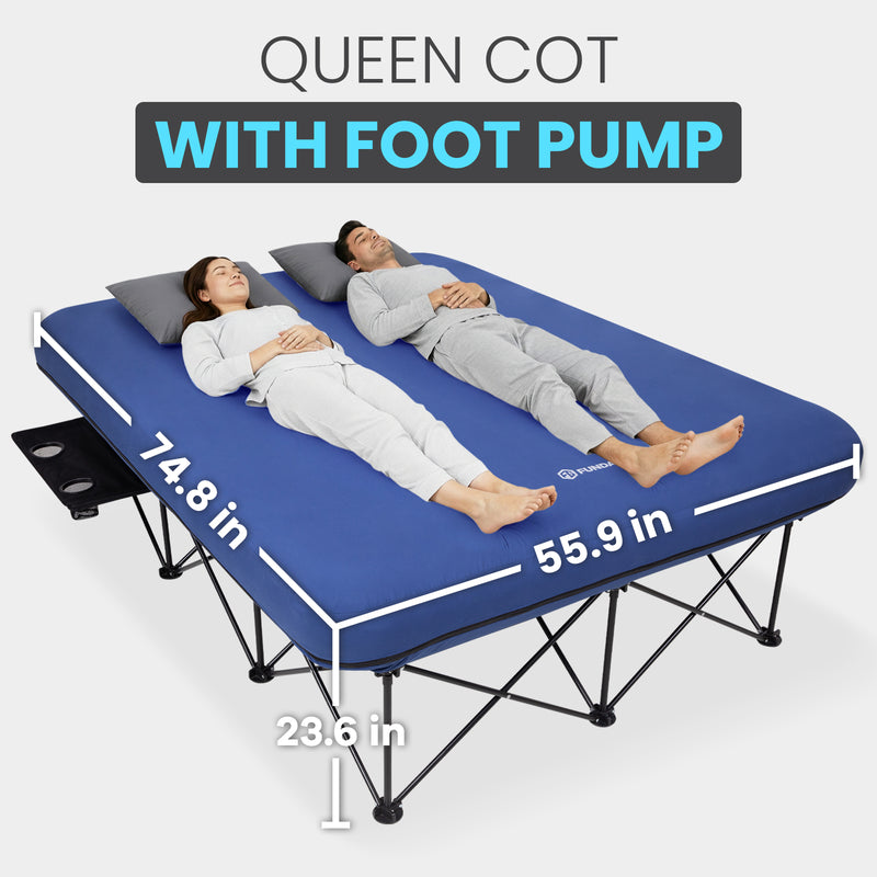 Load image into Gallery viewer, FUNDANGO Queen Size 2-1 Air Mattress with Frame