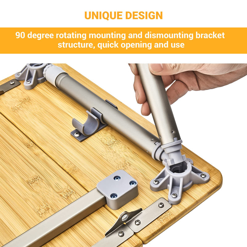 Load image into Gallery viewer, ATEPA 6060 Square Four-Fold Bamboo Table