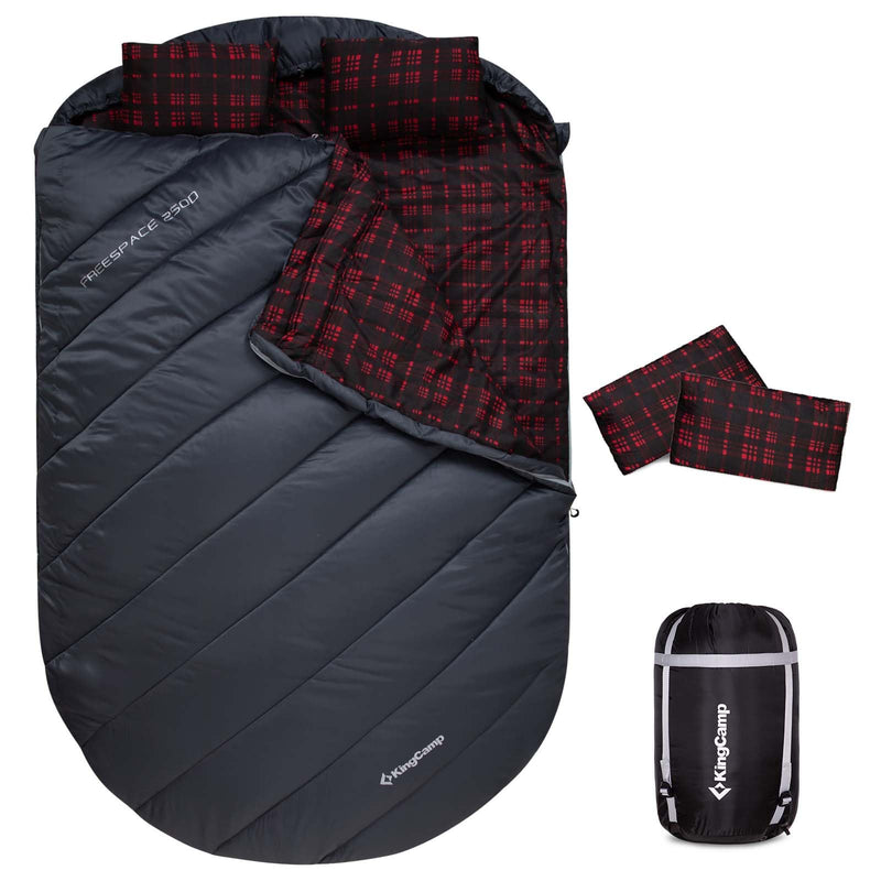 Load image into Gallery viewer, KingCamp FREESPACE 250D Double-Sized Sleeping Bag Grey