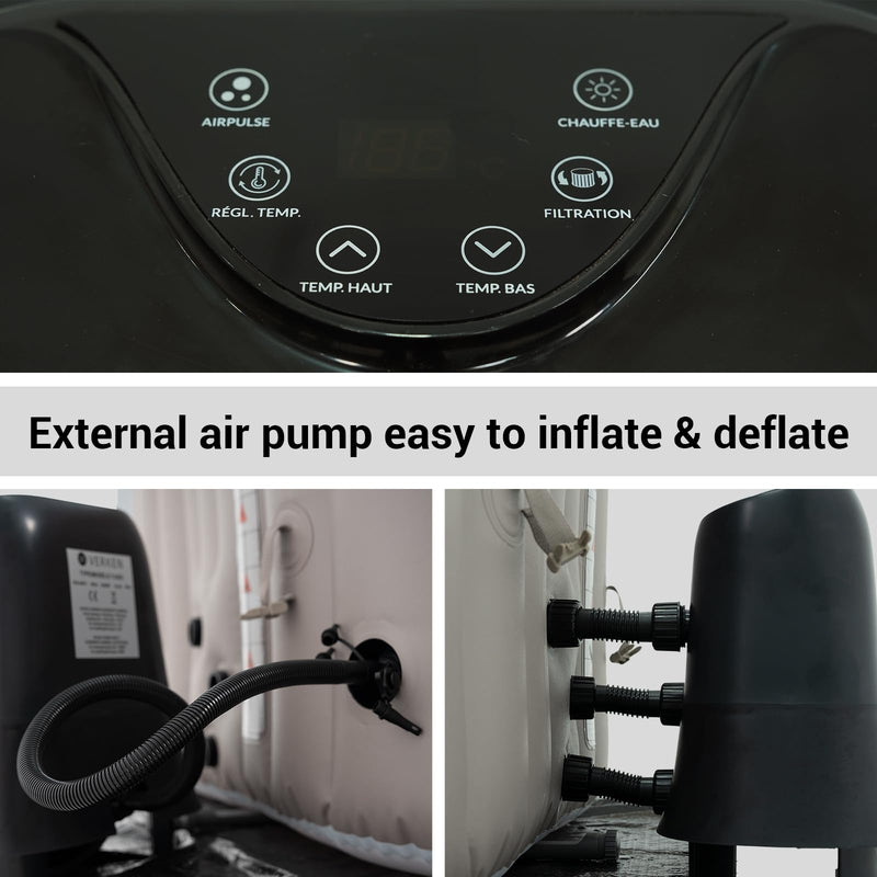 Load image into Gallery viewer, WEJOY Inflatable 2-4 Person Square Hot Tub Spa with 120 Bubble Jets