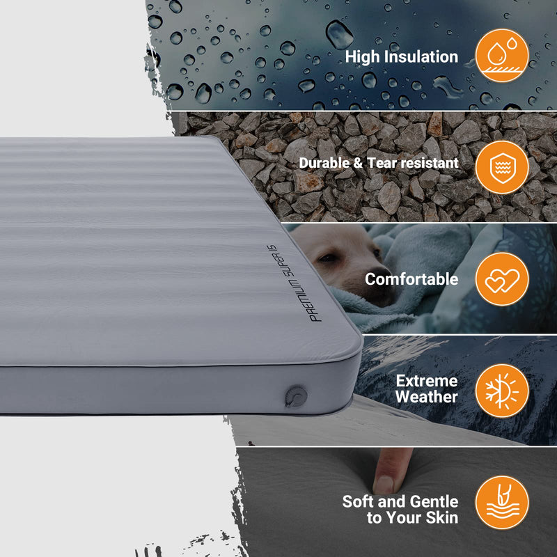 Load image into Gallery viewer, KingCamp PREMIUM SUPER 15 Double Self-inflateble Pad R Value 11