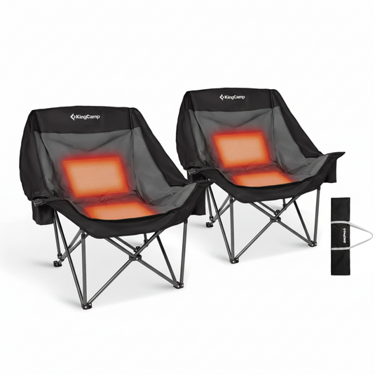 KingCamp CANNA C10 PLUS Heated Camping Chair - Oversized Single Chair with 3 Heat Settings