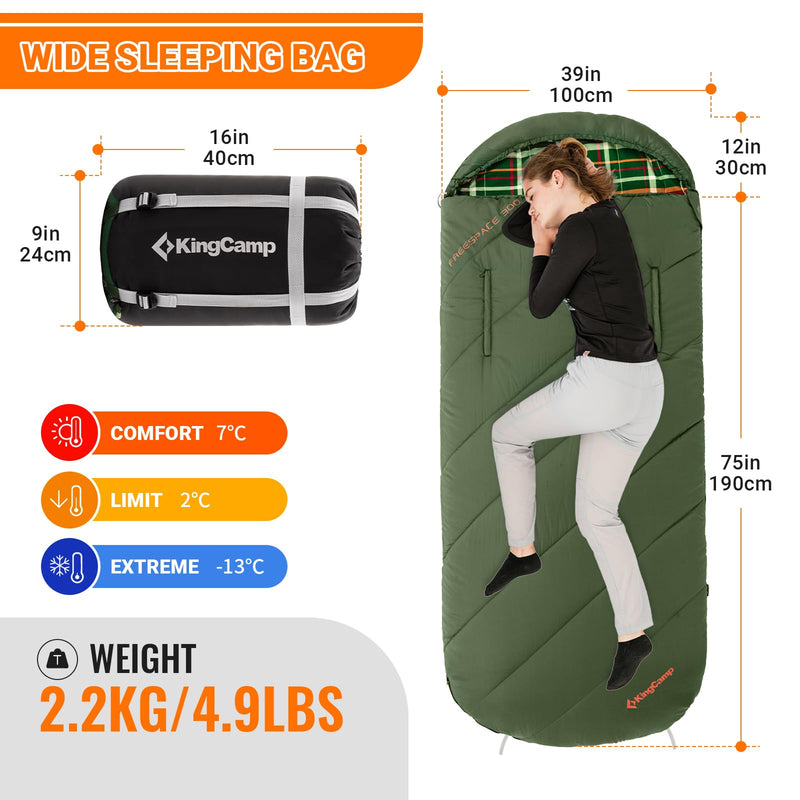 Load image into Gallery viewer, KingCamp Freespace 300 Wearable Sleeping Bag Wide