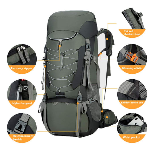 KinWild 75L Camping Hiking Backpacks With Rain Cover