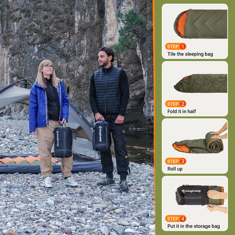 Load image into Gallery viewer, KingCamp HURON 250 Sleeping Bag-Envelope With Hood