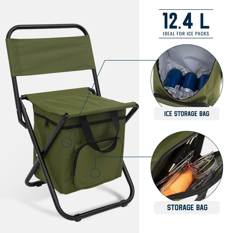 Load image into Gallery viewer, FUNDANGO Cooler Backrest Stool Fishing Chair with Cooler Bag