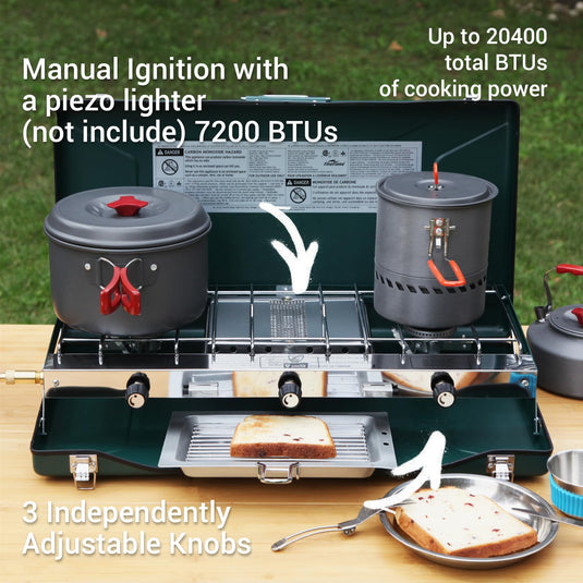FINEFLAME Portable 3-Burner Camping Stove