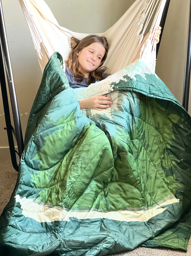 Cargue la imagen en el visor de la galería, Manta de camping ultraligera con estampado y botón a presión KingCamp