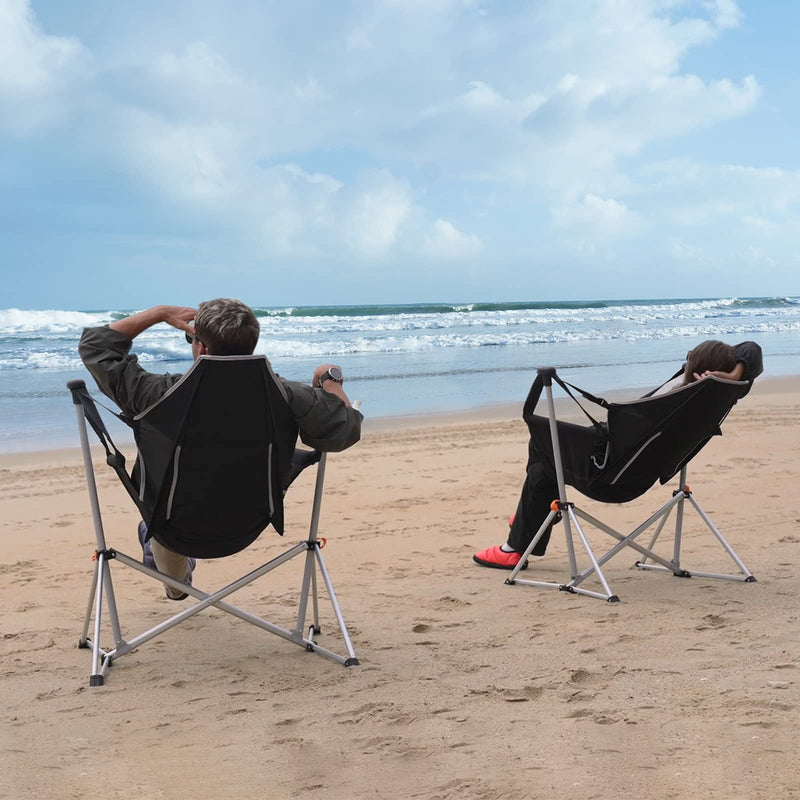 Load image into Gallery viewer, KingCamp Portable Swing Recliner Chair with Pillow Green