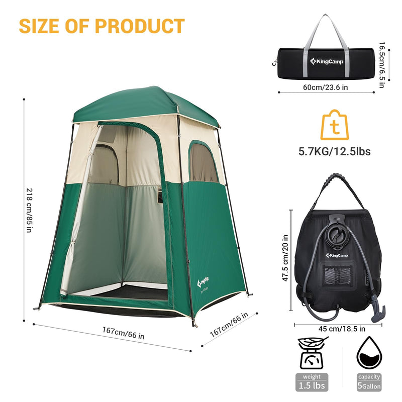 Load image into Gallery viewer, KingCamp MARASUSA Oversize Camping Shower Tent 1 Room Outdoor Toilet Tent