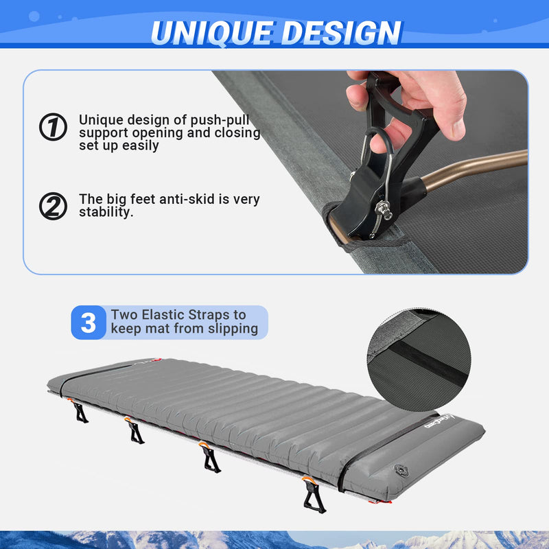 Load image into Gallery viewer, KingCamp Oversized Folding Camping Cots Ultralight Sleeping Cots