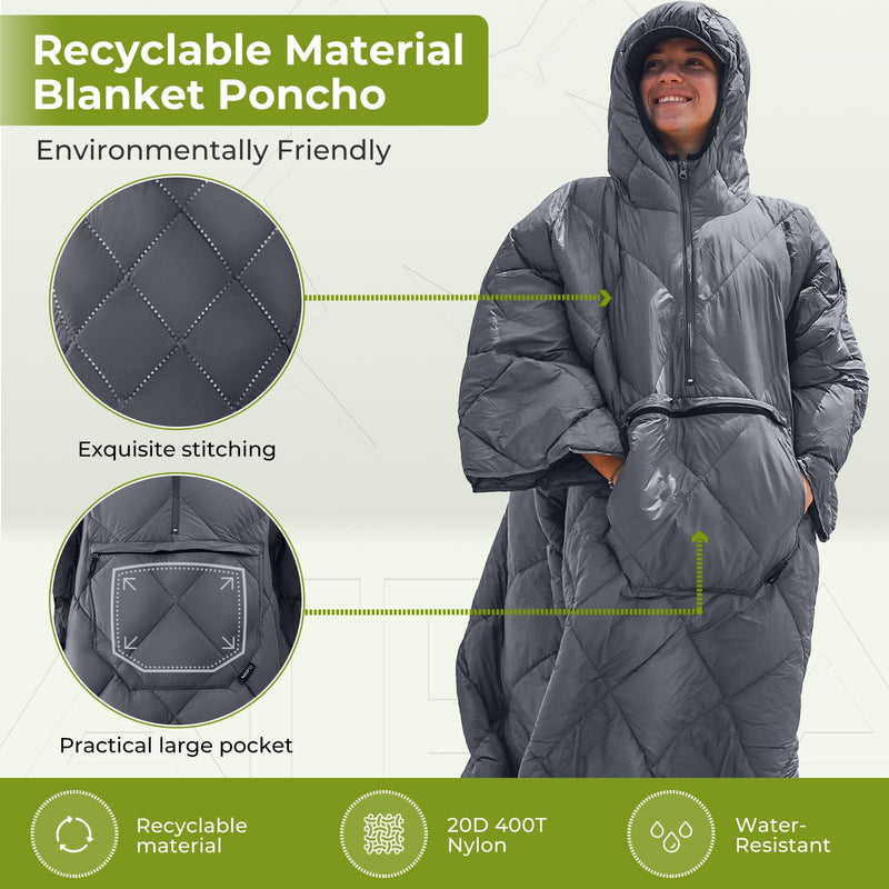 Load image into Gallery viewer, ATEPA MURANO 350 Honcho Poncho Water-resisitant Blanket Cloak Cape with Hat Recyclable Material