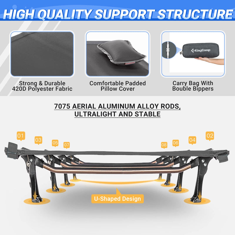 Load image into Gallery viewer, KingCamp Oversized Folding Camping Cots Ultralight Sleeping Cots