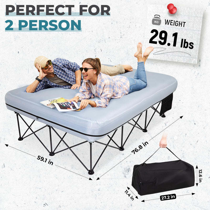 Load image into Gallery viewer, FUNDANGO Queen Camping Cot with Detachable Air Mattress