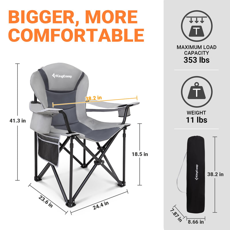 Load image into Gallery viewer, KingCamp Camping Armchair Heavy Duty Ergonomic Padded Arm Chair