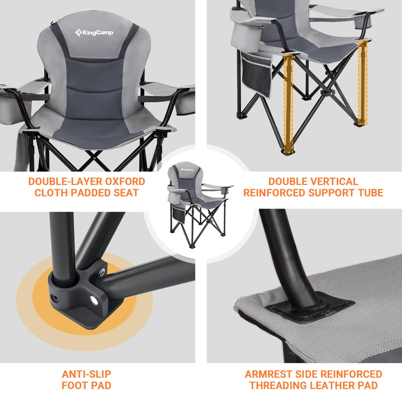 Load image into Gallery viewer, KingCamp Camping Armchair Heavy Duty Ergonomic Padded Arm Chair