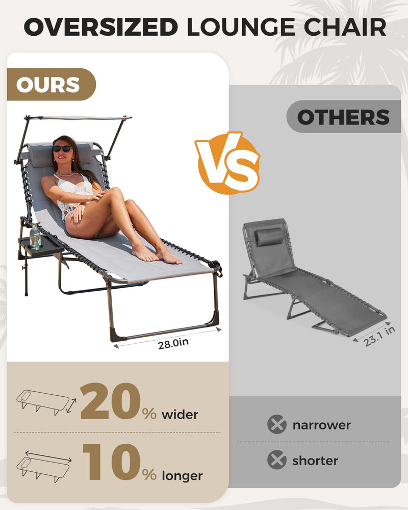 Load image into Gallery viewer, KingCamp PLUS Folding Lounge Chair for Beach, Camping & Backyard