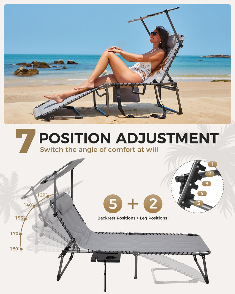 Load image into Gallery viewer, KingCamp MAGNOLIA B20 PLUS Folding Lounge Chair for Beach, Camping & Backyard